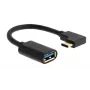 MICROCONNECT USB-C leņķa vīrišķais uz USB 3.0 Type-A kabelis, 0.5m, melns