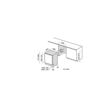 Midea MDWEB1403MB-WS iebūvējamā trauku mazgājamā mašīna, 14 komplekti, C, 44 dB