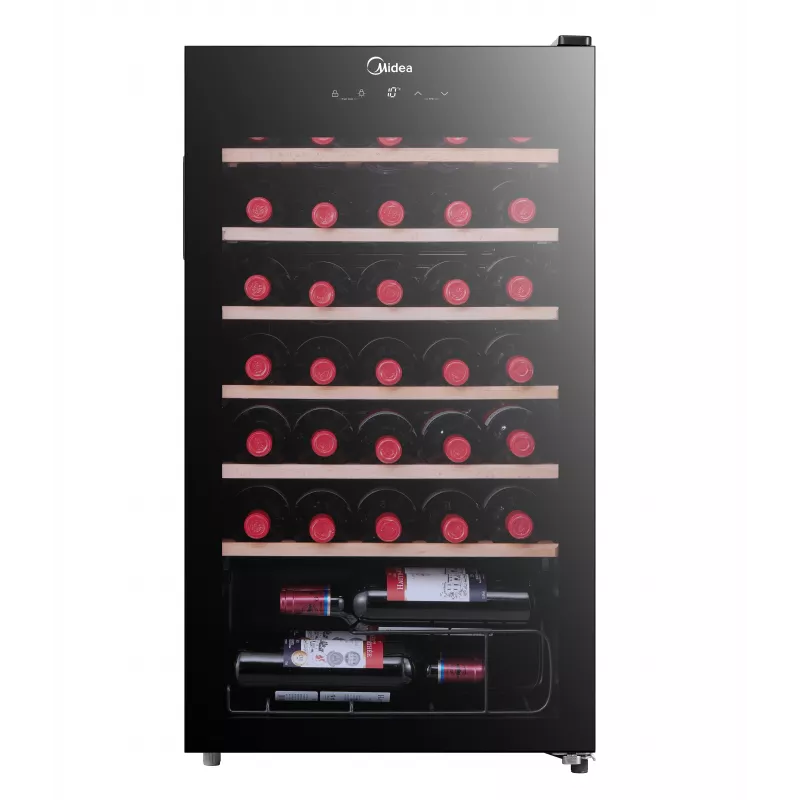 Midea Vīna dzesētājs MDRW150FGG22W Brīvi stāvošs 34 pudeles Melns