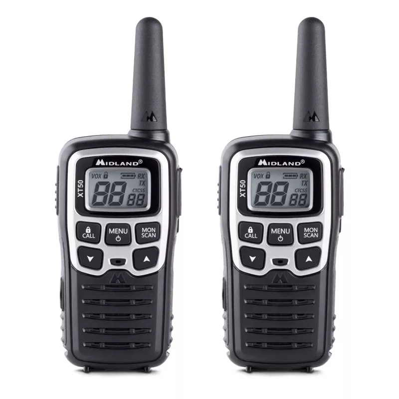 Midland XT50 2x PMR446 Handheld Two-Way Radio Grey