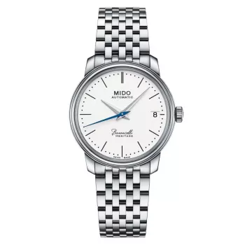 MIDO Baroncelli III Automātiskais dāmu pulkstenis 33mm Nerūsējošais tērauds Sudraba opāla ciparnīca M027207110100