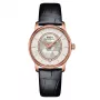 MIDO Baroncelli III Lady Automātiskais pulkstenis 33mm Roze zelts PVD Balts perlamutra ciparnīca Dimanta marķieri Balta ādas siksniņa