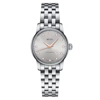 MIDO Baroncelli Lady Automātiskais Pulkstenis M76004671 29mm Nerūsējošais Tērauds Sudraba Ciparnīca