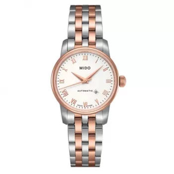 MIDO Baroncelli Lady sieviešu kvarca pulkstenis M76009N61 29mm rozā zelta PVD nerūsējošais tērauds