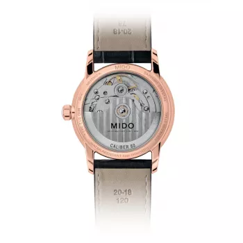 MIDO Baroncelli Signature Lady Automātiskais Pulkstenis 33mm Rožu Zelta PVD Nerūsējošais Tērauds Brūna Āda