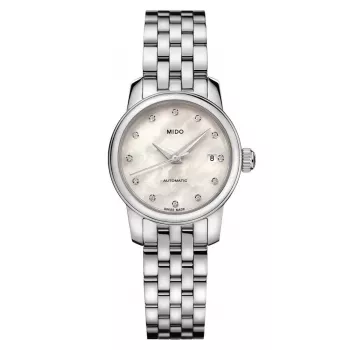 MIDO Memento Mori Limited Edition Sieviešu automātiskais pulkstenis 25mm Nerūsējošais tērauds Balts perlamutra ciparnīca
