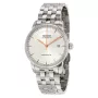 MIDO vīriešu automātiskais pulkstenis Baroncelli III 38mm sudraba ciparnīca brūna ādas siksniņa M86004101