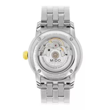 MIDO vīriešu pulkstenis M86009261 Baroncelli III 38mm automātisks sudraba ciparnīca melna āda