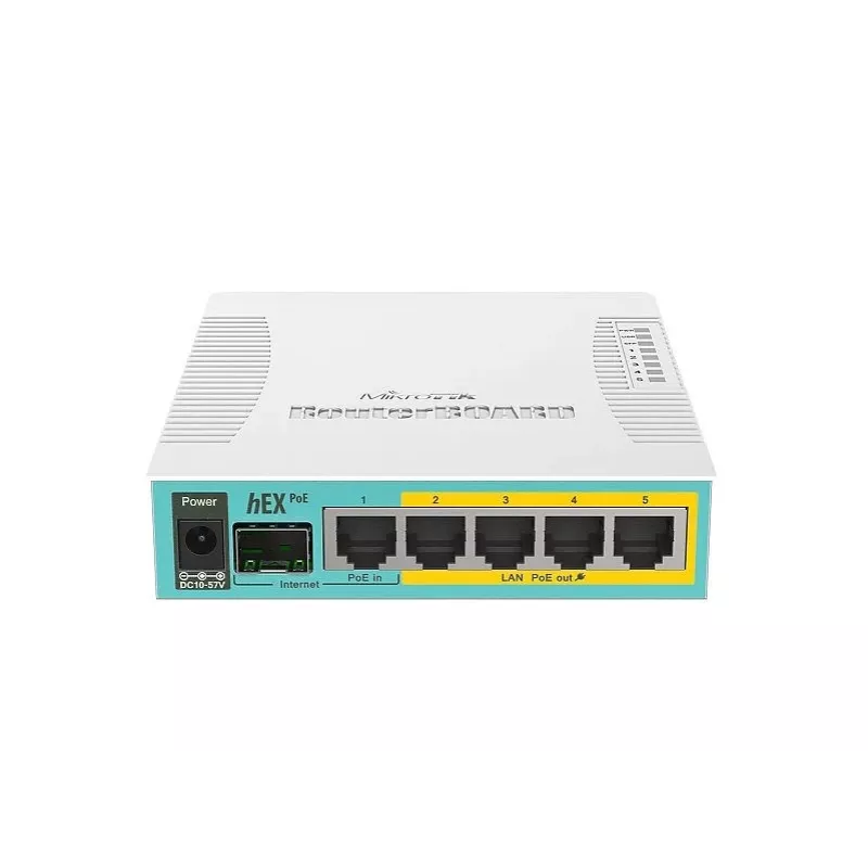 MikroTik hEX PoE Gigabit Ethernet maršrutētājs balts