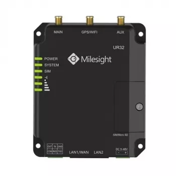 Milesight UR32L-L04EU-P Industriālais 4G LTE Cat 4 maršrutētājs ar PoE, Dual SIM, seriālo portu, I/O, VPN, metāla korpusu, DIN sliedi