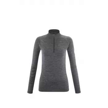 MILLET Sieviešu Drynamic Warm Puszip pamatslāņa tops - Grafīta pelēks - XS/S