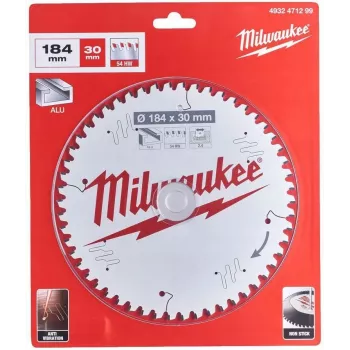 Milwaukee ripzāģa asmens 184x30x2.4x54T alumīnijam CSB P W