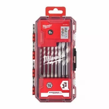 Milwaukee Universālais urbju komplekts 8 gab. daudzmateriālu TCT 1/4 inch sešstūra kāts