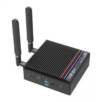 MINIX Z300-0dB Barebone Mini PC Intel Processor N300 8C/8T līdz 3.8GHz DDR5 1x SODIMM M.2 PCIe Gen4 Wi-Fi 6E BT5.2 2x 2.5GbE HDMI 2.1 DP 1.4 USB-C 90W VESA Melns