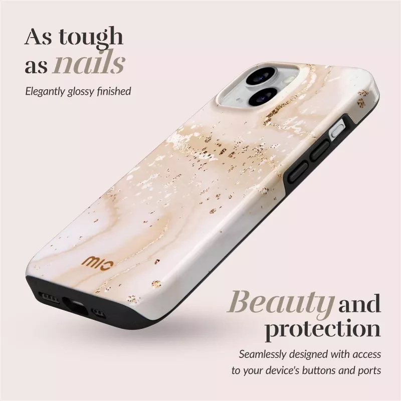 MIO Gold Marble Magsafe saderīgs maciņš iPhone 16 Plus