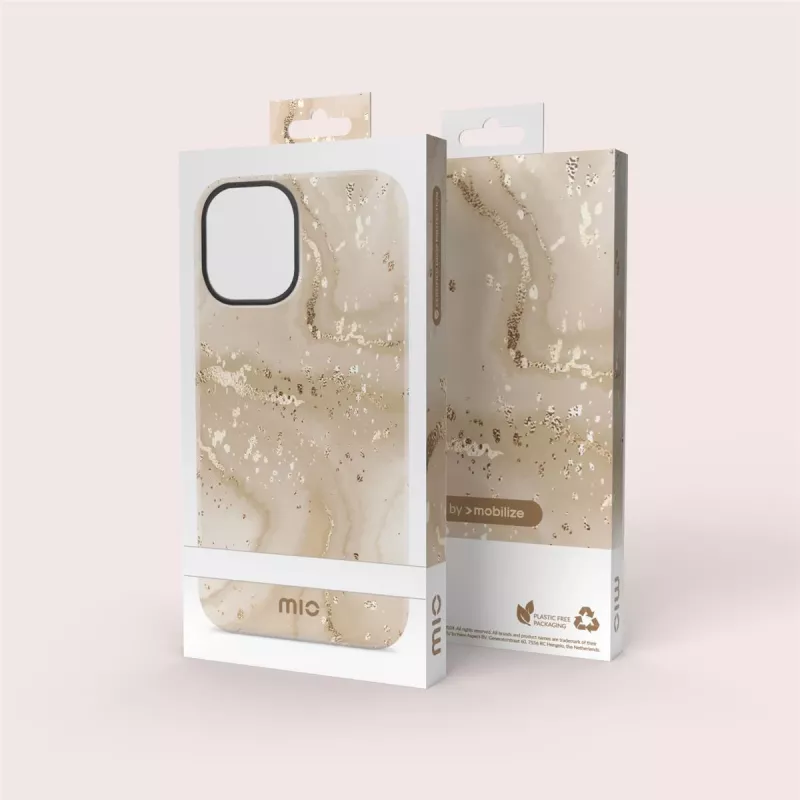 MIO Gold Marble Magsafe saderīgs maciņš iPhone 16 Plus