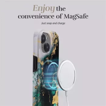 MIO Green Marble Magsafe saderīgs maciņš iPhone 16 Plus