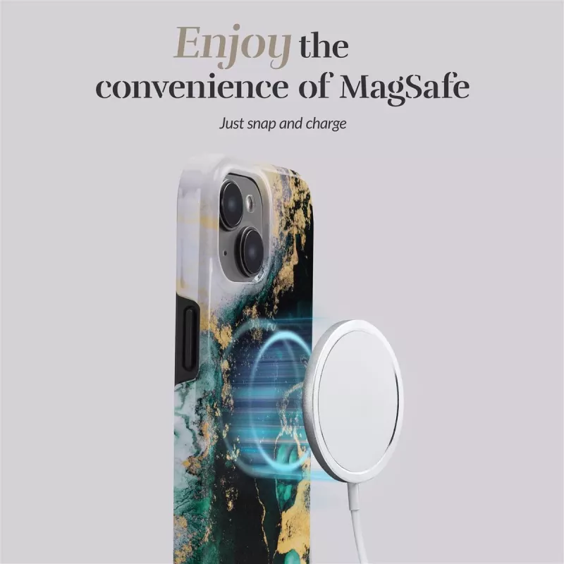 MIO Green Marble Magsafe saderīgs maciņš iPhone 16 Plus