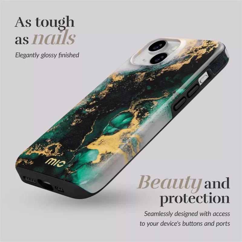 MIO Green Marble Magsafe saderīgs maciņš iPhone 16 Plus
