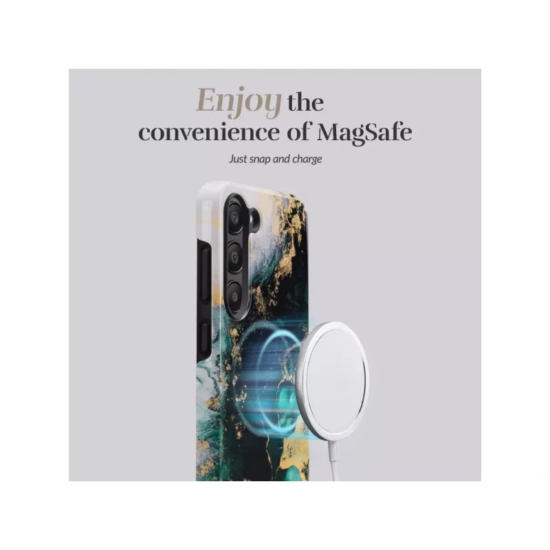 MIO Green Marble Magsafe Compatible Case for Samsung S25 5G