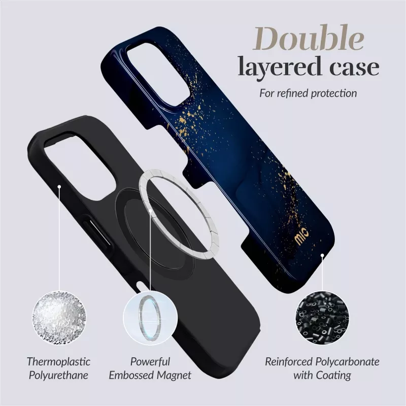 MIO Midnight Sparkle Magsafe Case Compatible for iPhone 13/14/15