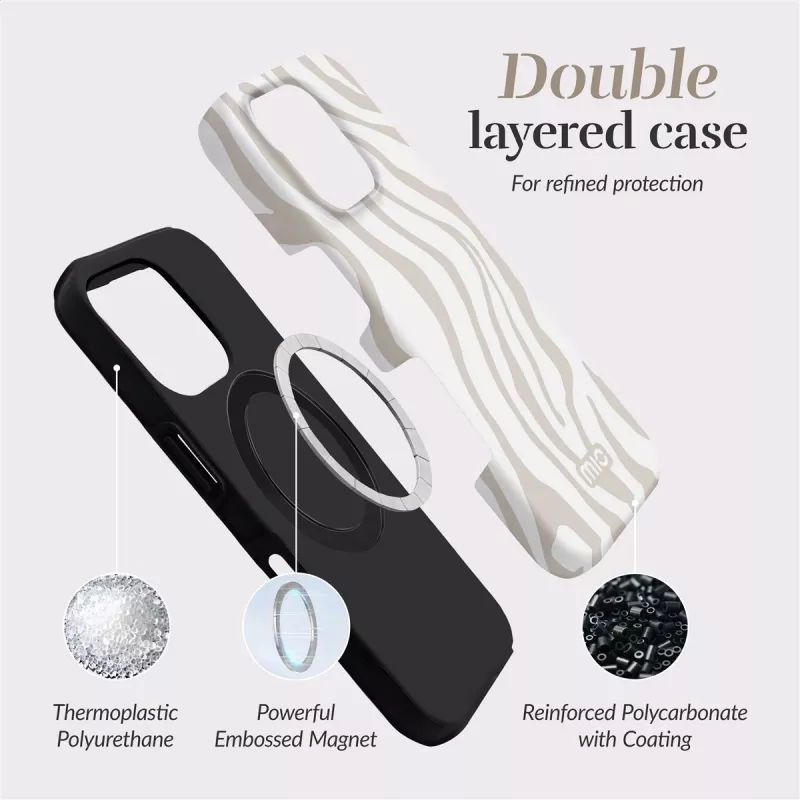 MIO Sandy Zebra Magsafe Case saderīgs ar iPhone 16 Pro