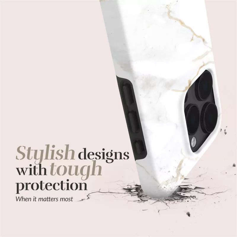 MIO White Marble Magsafe Case Compatible for iPhone 16 Plus