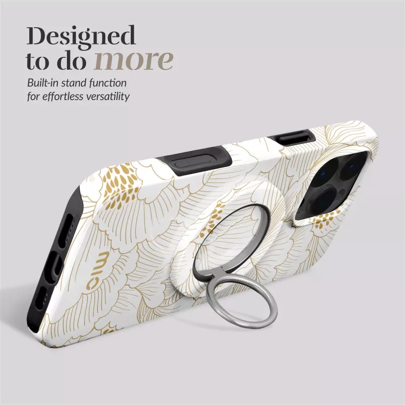 MIO White Roses Magsafe Case Compatible Ring Holder