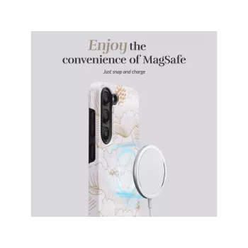 MIO White Roses Magsafe saderīgs maciņš Samsung S24 5G