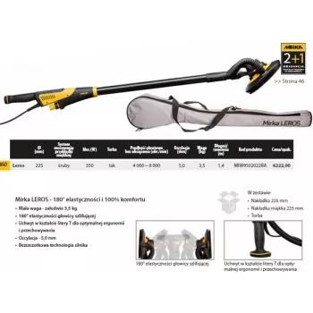 Mirka LEROS 225mm Drywall Sander 5mm Orbit 350W