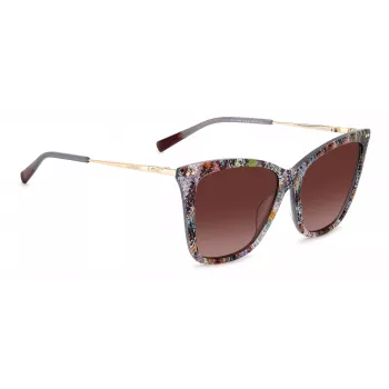 MISSONI Sieviešu Butterfly saulesbrilles MIS0106SX193X - Brūns rakstains acetāta rāmis, Brūnas gradienta lēcas, UV400 aizsardzība