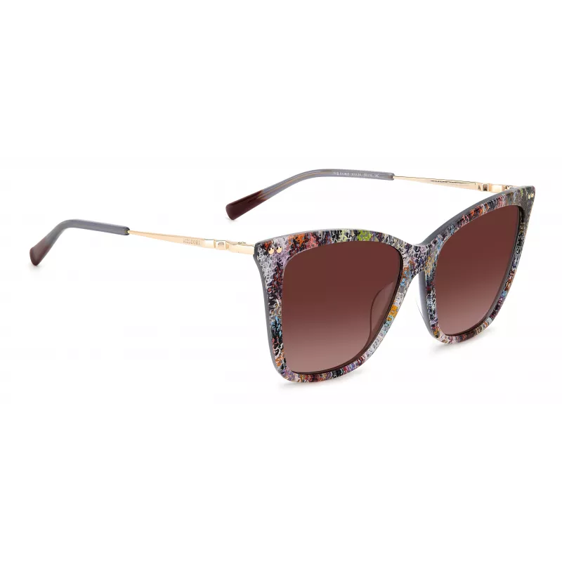 MISSONI Sieviešu Butterfly saulesbrilles MIS0106SX193X - Brūns rakstains acetāta rāmis, Brūnas gradienta lēcas, UV400 aizsardzība
