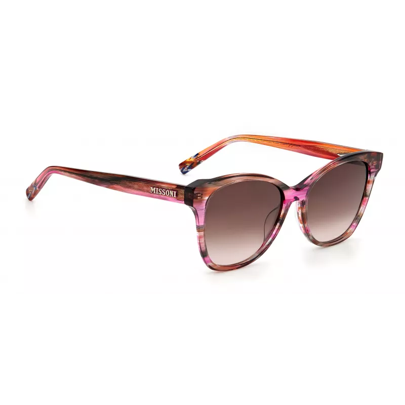MISSONI Sieviešu saulesbrilles MIS0007S8CCHA - Havannas brūns acetāta taisnstūra rāmis ar brūnām gradienta lēcām