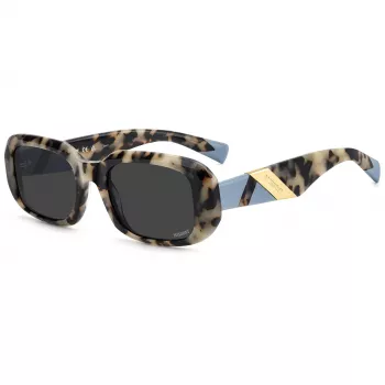 MISSONI Sieviešu saulesbrilles MIS0220SC9K Havana Acetāta Kvadrātveida Rāmis Pelēki Gradienta Lēcas 52/20/140 mm
