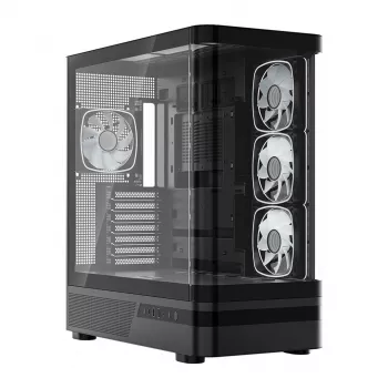 MODECOM Volcano AQ100 ARGB Midi Tower datora korpuss - Melns