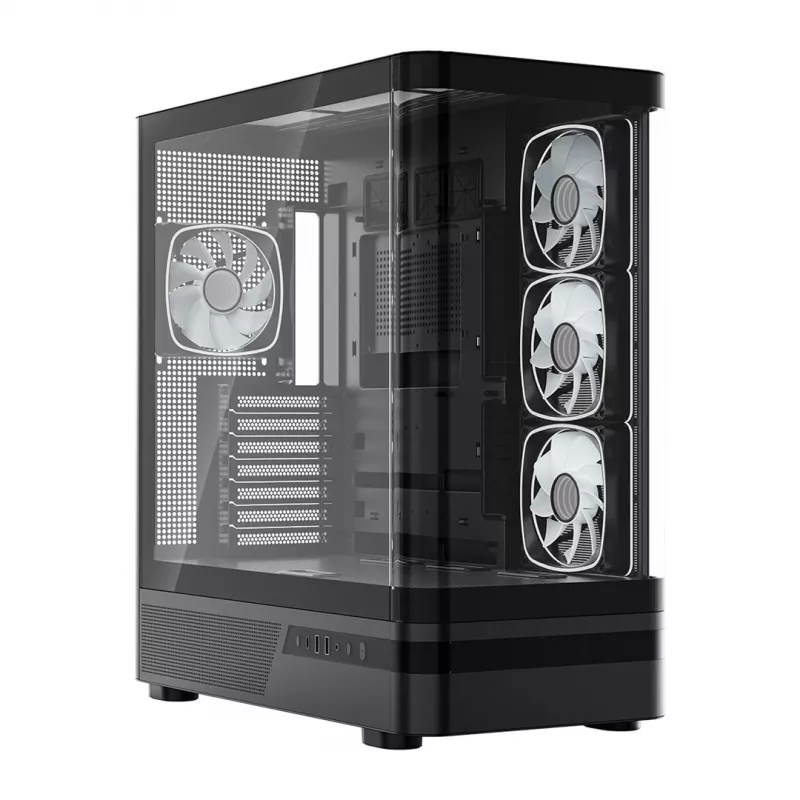 MODECOM Volcano AQ100 ARGB Midi Tower datora korpuss - Melns