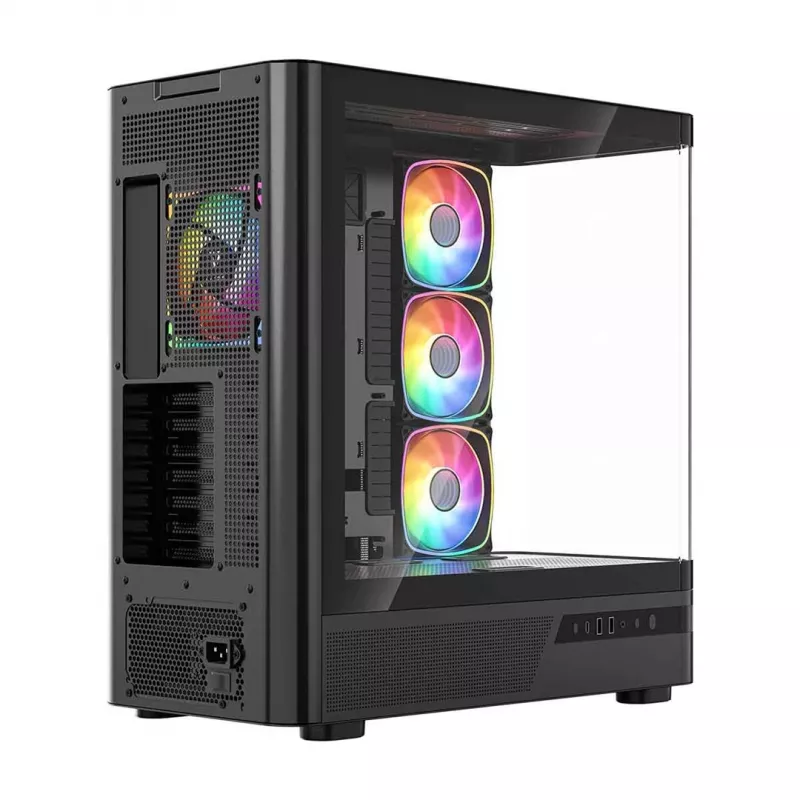 MODECOM Volcano AQ100 ARGB Midi Tower datora korpuss - Melns