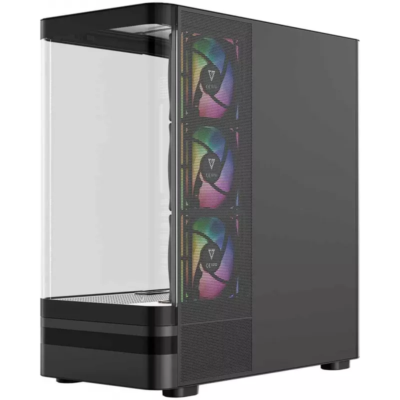 MODECOM Volcano AQ100 ARGB Midi Tower datora korpuss - Melns