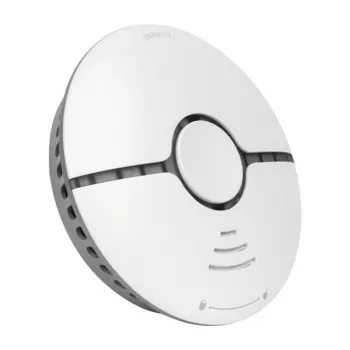 MOES WSS-S-SSD-A Wi-Fi fotoelektriskais dūmu detektors ar Tuya lietotnes paziņojumiem, 85dB sirēna, CR123A baterijas barošana, saderīgs ar Alexa un Google Assistant, balts