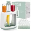 MOMCOZY mazuļu pārtikas gatavotājs biezeņa uzglabāšanai, 5-in-1 tvaicēšana, blendēšana, biezenis, atkausēšana, uzsildīšana, 600ml Tritan burka, 200ml ūdens tvertne, skārienekrāna LCD, bez BPA, 300W sildīšana, 120W blendēšana, 120V
