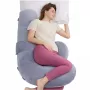 Momcozy PP007 F-Shape Grūtniecības Spilvens Pelēks