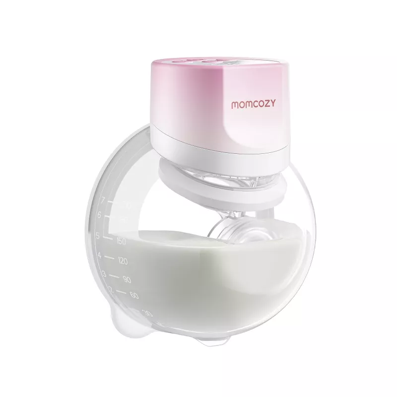 MOMCOZY S12 Pro Quick valkājams krūts sūknis, vienvietīgs, bezvadu, rozā