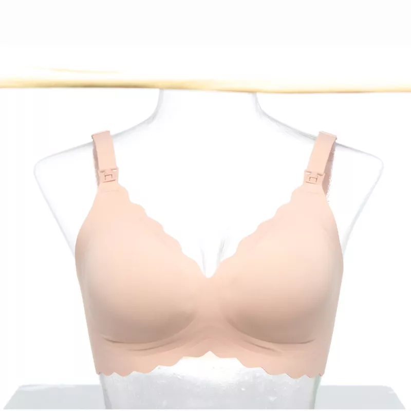 Momcozy YN46 Bezšuvju atbalsta ziedu barošanas krūšturis ar push-up efektu, bēšā krāsā, M izmērs