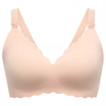Momcozy YN46 Bezšuvju atbalsta ziedu barošanas krūšturis ar push-up efektu, bēšā krāsā, M izmērs