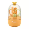 Momini Baby Nail Care Kit Sunny - Elektriskā mazuļu nagu vīle ar 6 slīpēšanas galviņām, 2 ātrumiem, LED gaismu, balta/dzeltena