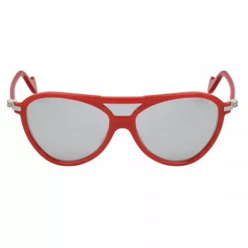Moncler ML0054-67C Unisex saulesbrilles - Melns rāmis, dūmu pelēkas lēcas, 128 mm lēcu platums