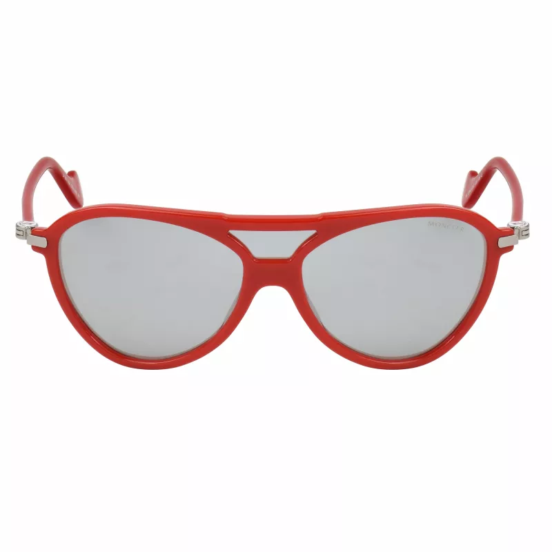 Moncler ML0054-67C Unisex saulesbrilles - Melns rāmis, dūmu pelēkas lēcas, 128 mm lēcu platums