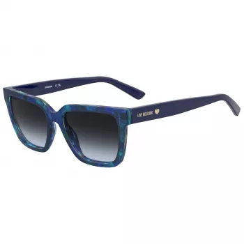 MOSCHINO LOVE Sieviešu saulesbrilles MOL087-S-PJP Kaķacs formas acetāta rāmis, pelēki gradienta lēcas 55/17/140 mm