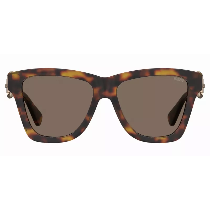 MOSCHINO Sieviešu kaķacs formas saulesbrilles MOS131S086F47 Havana Brūna 54mm