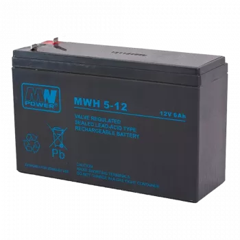 MPL Power Elektro MWH 5-12L UPS akumulators Svina-skābes akumulators VRLA AGM Bezapkopes 12V 6Ah Melns